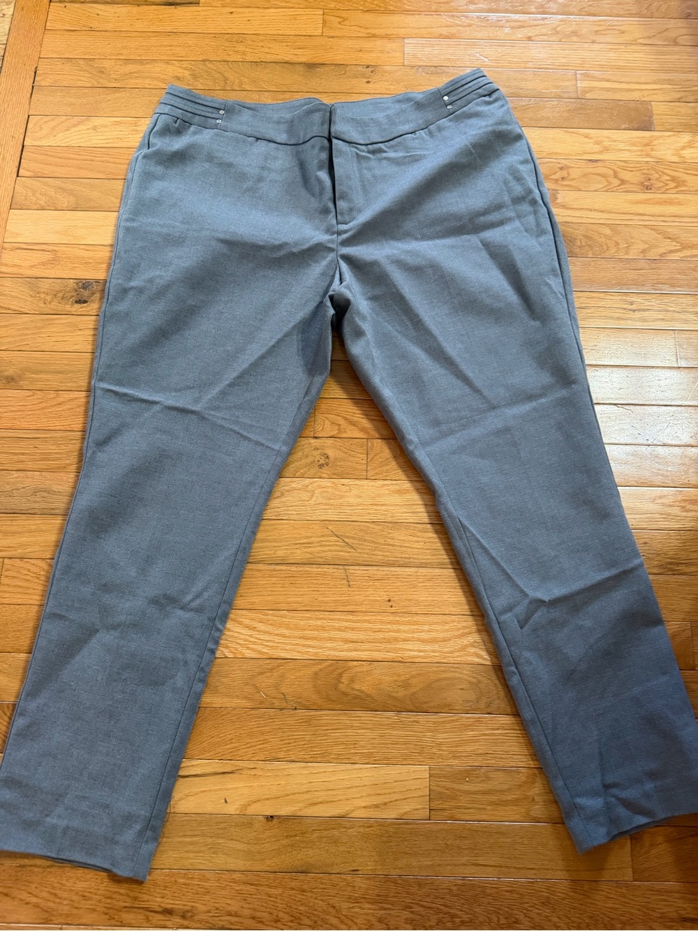 CJ Banks Light Gray Straight-Leg Dress Pants